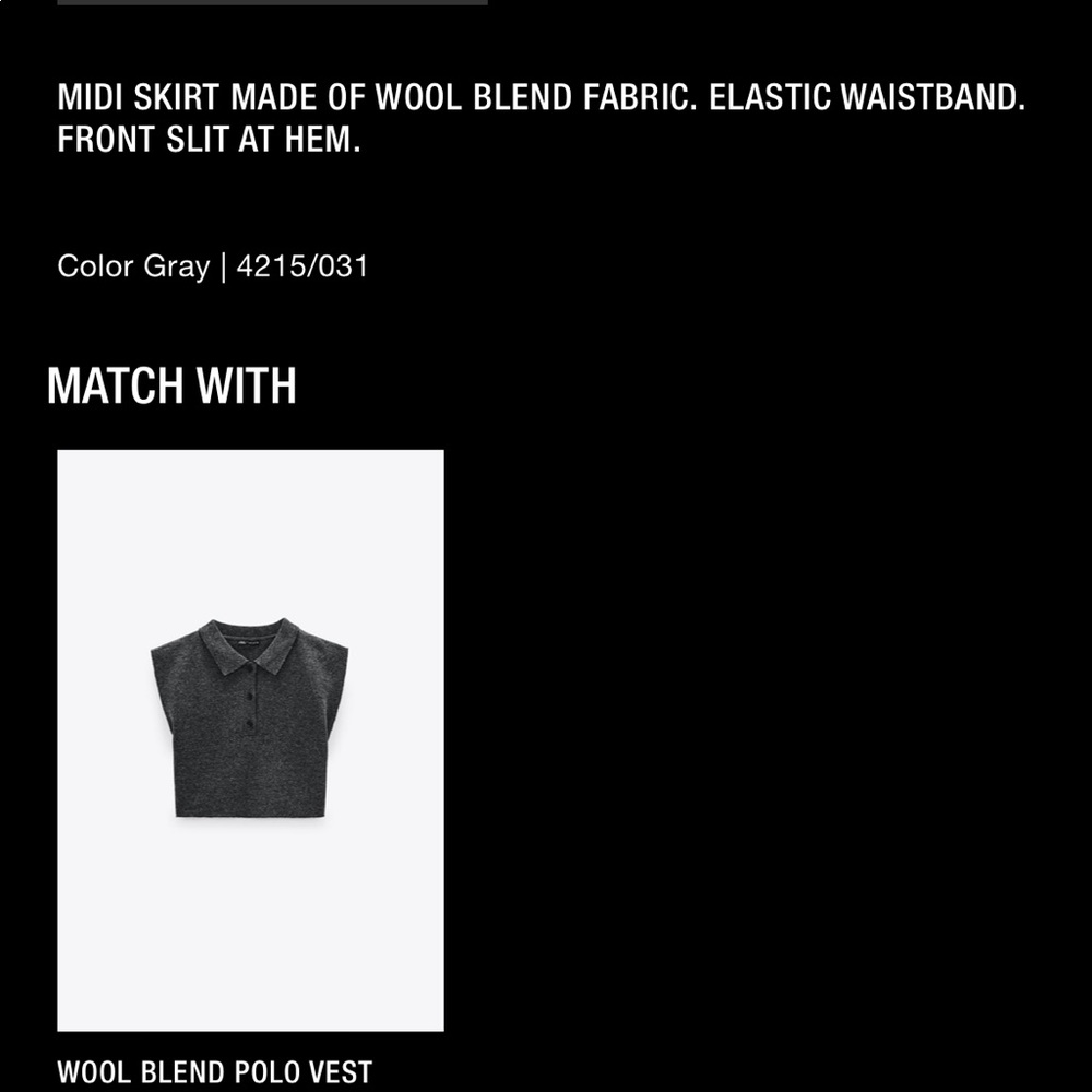 Wool slit Skirt - Picture 10 of 11